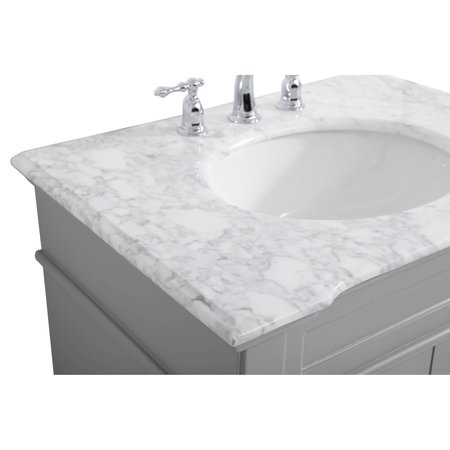 Elegant Decor 30 Inch Single Bathroom Vanity Set In Grey VF50030GR